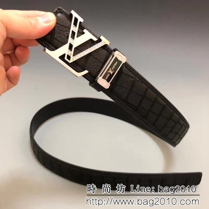 路易威登LV 南非野生鹿皮 鑲鑽 高端男士皮帶 LHG1797